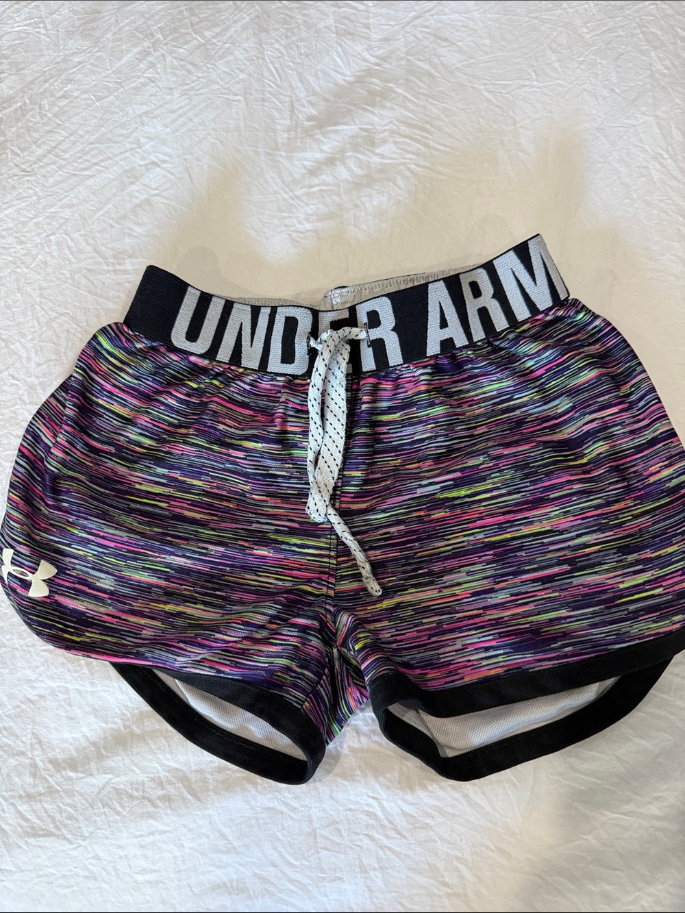 Under Armour Black Multicolor Space-Dye Athletic Shorts